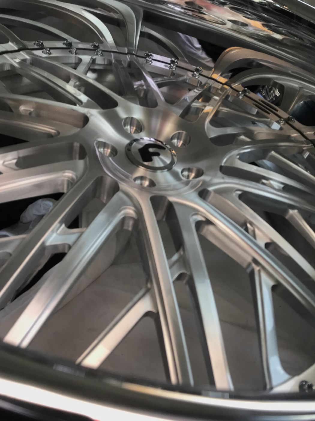 Chrome custom wheel close-up