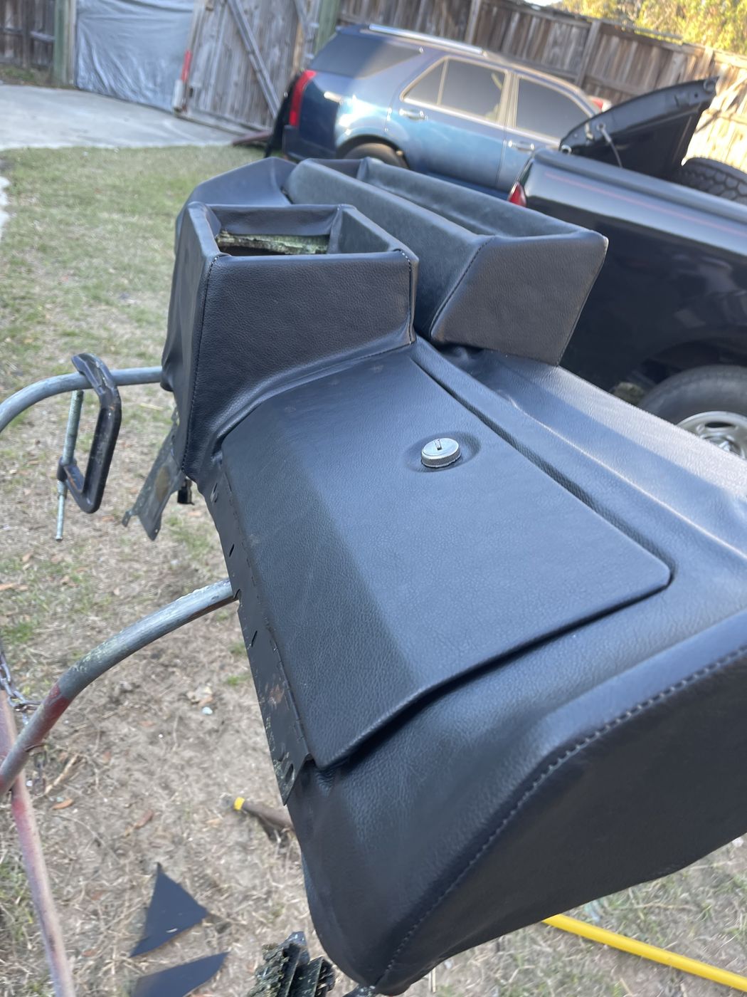 Black console being covered