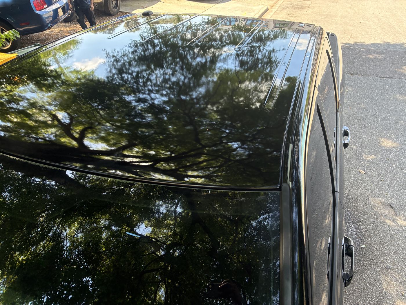 Glossy black paint finish