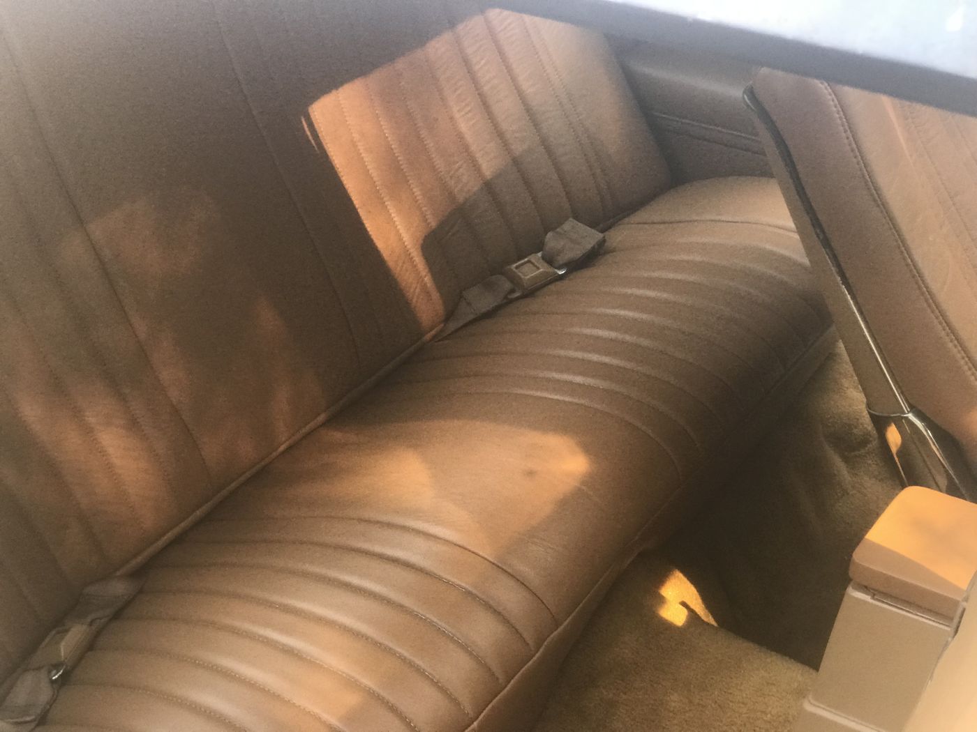Saddle leather rear bench